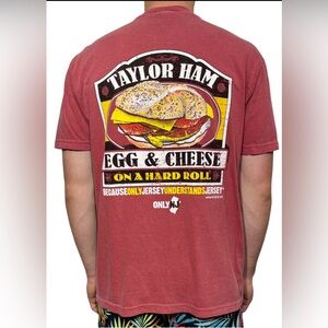 Taylor Ham Egg & Cheese T-Shirt- Crimson